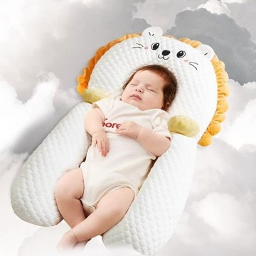 定型枕頭嬰兒0到6個月寶寶夏季透氣定型枕安撫睡覺抗菌枕芯頭型