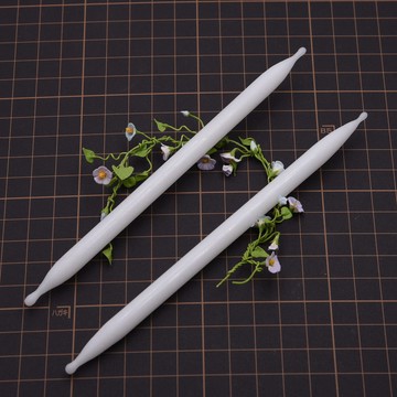 Diy黏土白棒樹脂土冷瓷土麪包土花藝不粘萬用圓頭壓花白棒紋理棒 翻糖模具 黏土工具