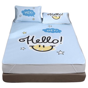 南極人冰絲涼席三件套1.5米可折疊1.8m床夏季學生1.2水洗卡通席子