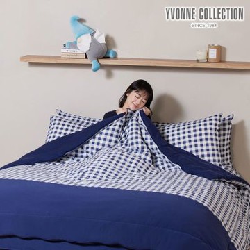 YVONNE 以旺傢飾 精靈格紋 暖玉被-星海藍