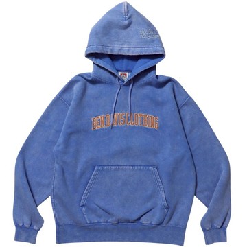 BEN DAVIS 25780044-63 ARCH LOGO FADED HOODIE 帽T (水洗藍色)