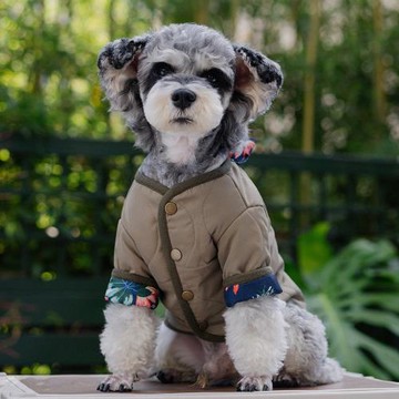 軍綠色寵物棉衣狗狗衣服秋冬保暖博美柯基西高地雪納瑞狗狗衣服潮