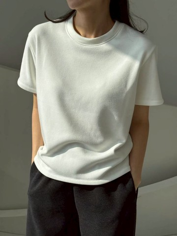 不掉毛的溫柔日常內抓絨短Ｔ