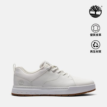 Timberland 男款白色皮革低筒休閒鞋|A5Z2PL77