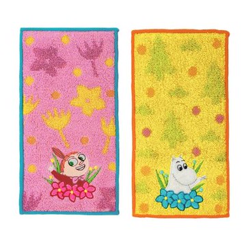 日本丸真 Moomin 口袋小毛巾二入組 繽紛花朵