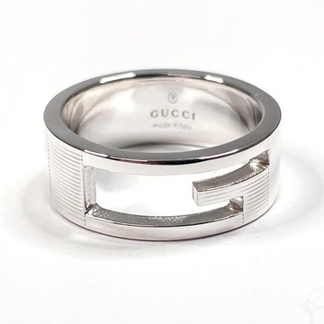 [日本直銷，二手，狀況良好] 17 號 Gucci 戒指，品牌鏤空 G銀925銀，全新精加工