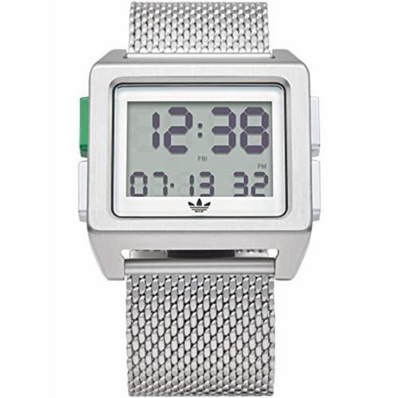 ADIDAS アディダス Archive M1 デジタル スクエア シルバー ステンレス 