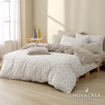 HOYACASA 加大雪棉絨兩用被床包組-蜜語花庭
