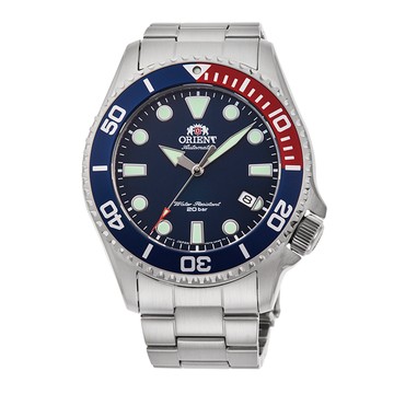 ORIENT 錶 SPORTS系列 WATER RESISTANT 200m潛水錶 鋼帶款 藍色 RA-AC0K03L - 43.4mm