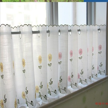 遮光布半簾遮光窗戶窗簾廚房遮陽布簾子遮擋短H簾紗簾家用免打孔