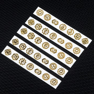 KS-6130-查克拉符號金屬貼 瑜伽符號銅片7PCS 1-1.3cm貼紙