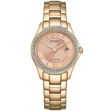 CITIZEN星辰 LADYS系列 時尚晶鑽光動能腕錶／29.5mm／FE1253-80X_廠商直送