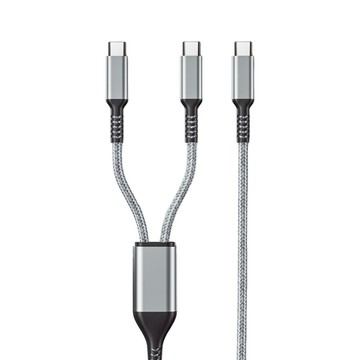 【ibits】Type-C雙頭快充線 PD100W 編織線身 三星 蘋果 手機 Macbook Pro 多機同充