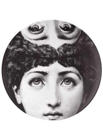 Fornasetti - Tema e Variazioni n.285 wall plate - unisex - Porcelain - One Size - Black