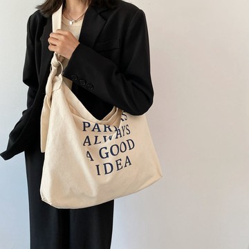 Bag House👜 原創慵懶風包包小衆設計感ins韓國韓風日係大容量單肩帆布袋女夏