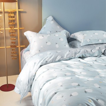 Betrise 貝翠絲 100%純天絲枕套床包 + 枕套 2個  小羊圈  雙人