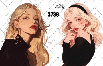 original sticker no.3738 人物貼紙 原創貼紙 原創人物貼紙 裝飾貼紙 cotton melody