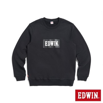 EDWIN 男裝 BOX LOGO厚長袖T恤 (黑色)