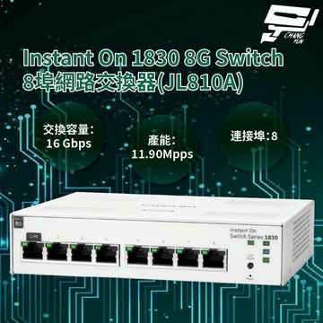 昌運監視器Aruba HPE Instant On 1830 8G Switch 8埠網路交換器(JL810A)