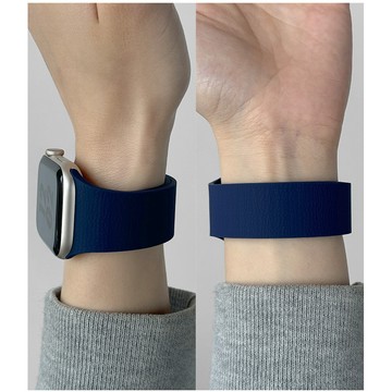 運動替換錶帶  矽膠荔枝紋磁吸錶帶 適用 AppleWatch S11 9 8 7 6 5 SE3 蘋果手錶帶 42mm