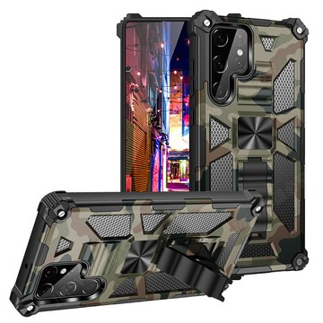 軍工 裝甲迷彩磁吸支架殼 三星s25ultra s24fe s23+plus s22uitra a16 防摔手機殼保護套