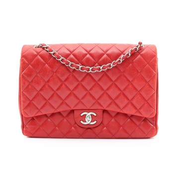CHANEL 香奈兒 Matelasse 34 肩背包 紅色 羊皮 銀扣 A58601 【二手名牌BRAND OFF】
