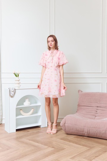 復古連衣裙 桃紅色 派對洋裝 新娘伴娘服 旅行穿搭