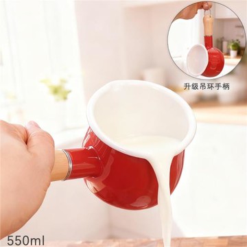 琺瑯搪瓷卡通漏嘴單柄迷你奶鍋寶寶輔食鍋黃油鍋咖啡奶杯潑油鍋