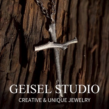 【GEISEL】復古枯木十字 中性項鍊 男生項鍊 潮款項鍊 女生項鍊 復古嘻哈項鍊(B-082)