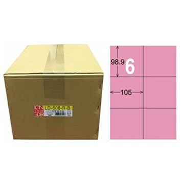 【龍德】A4三用電腦標籤 98.9x105mm 粉紅色 1000入 / 箱 LD-808-R-B【APP滿額下單10%點數(單一帳號最高1000點)】4/30止