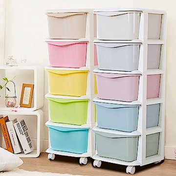 STYLE 格調 繽紛冰淇淋色系抽屜式五層收納車-DIY收納櫃