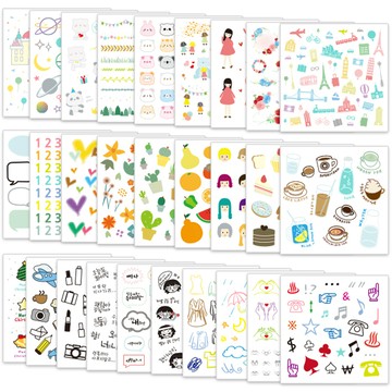 2Youngdesign 28款手帳裝飾貼紙 Set  混色  1組