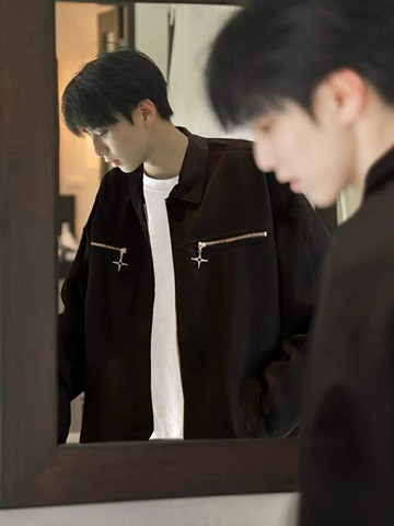 黑色cleanfit外套男春秋款潮牌高級感痞帥棒球服美式復古飛行夾克