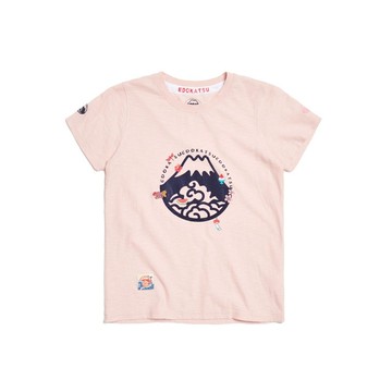 江戶勝 日系 女裝 夏天小物印花短袖T恤(粉紅色) #上衣#短袖