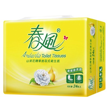 春風山茶花精華抽取式衛生紙-100PC