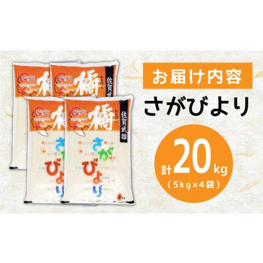 ふるさと納税 佐賀県 武雄市 令和5年産 新米 武雄市橘産 さがびより 20kg（5kg×4袋） 米 こめ [UCL003]