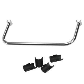 KI WISH 居家生活 層架配件 60cm 半套筒鐵架把手 配1英吋鐵管 附夾片4片  星光銀  1組