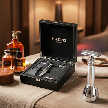 【FREED】一週年紀念款 雙刃式刮鬍刀尊爵四件組禮盒-阿提米絲 客製化 刻字 送禮 生日 男生 聖誕節 客製化刻字