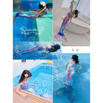 美人魚尾巴女童泳衣2025新款女孩寶寶公主裙衣服兒童比基尼游泳裝