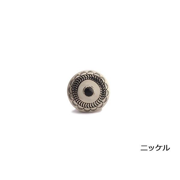 ストーンコンチョ オニキス（ニッケル） 25mm 1ヶ ネジ式（タイプF） [コンチョワールド]  レザークラフトコンチョ 25mm