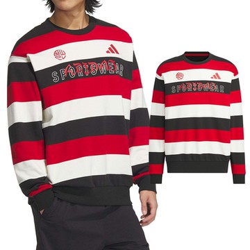 Adidas CM ST Sweat 男款 女款 黑白紅色 運動 休閒 中性 上衣 大學T 磨毛 長袖 JZ4201