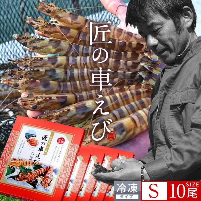 車海老 刺身用 新物 活〆冷凍 クルマエビ S［50尾］250g(10尾入)×5P 計1.25kg 熊本県上天草 匠の車えび 海老養殖場［お歳暮 2023 ギフト 御歳暮］