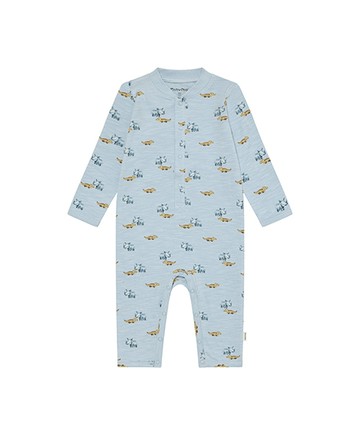 復古恐龍藍色長袖連身兔裝80cm