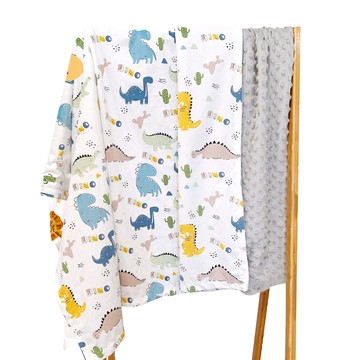 JoyNa - 雙層印花保暖蓋毯 包巾-侏儸紀 (75*120cm)