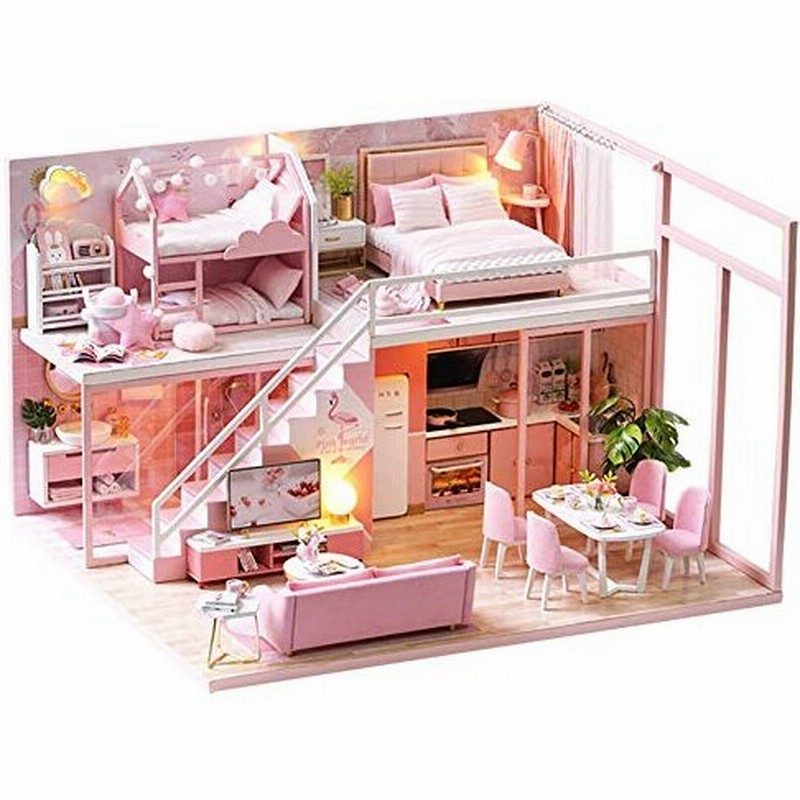 Diy木製ドールハウス手作りミニチュアキット ガーリッシュドリームルームモデル 家具 割合 1 24のおもちゃハウス 通販 Lineポイント最大get Lineショッピング