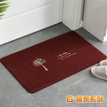 【G+居家】2片絲絨刮沙泥除塵蹭土地墊-幸運樹(蹭土墊/防滑墊/防油墊/絨毛地墊)