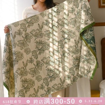 19EK春日綠調浴巾女小清新純棉紗布家用加大洗澡大毛巾不掉毛