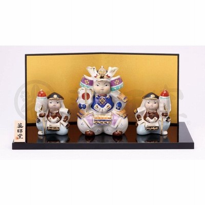 薬師窯彩絵初陣大将五月人形陶器光堂作