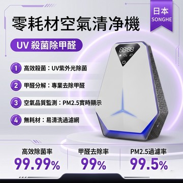 松禾SONGH 空氣净化器【德力净S2】零耗材空氣清净機 清淨機 净化器 奈米空氣清淨機 負離子空氣清淨機 空氣除臭機