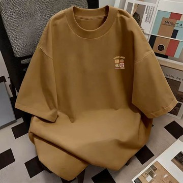 【台灣出貨】100%純棉 Oversize 五分袖 大尺碼上衣 男生 日式上衣 百搭上衣 印花上衣 衣服 白t 夏天必備